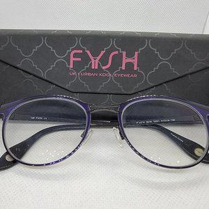 FYSH UK 3630 S201 Sapphire Black Horn Rim Eyeglass